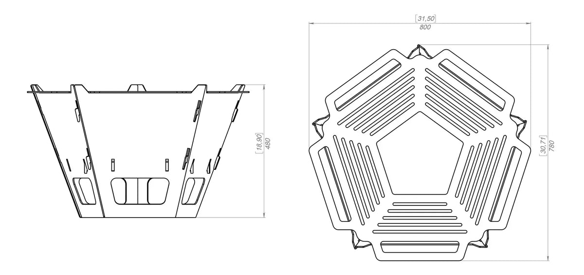 Pentagon Fire Pit & Grill