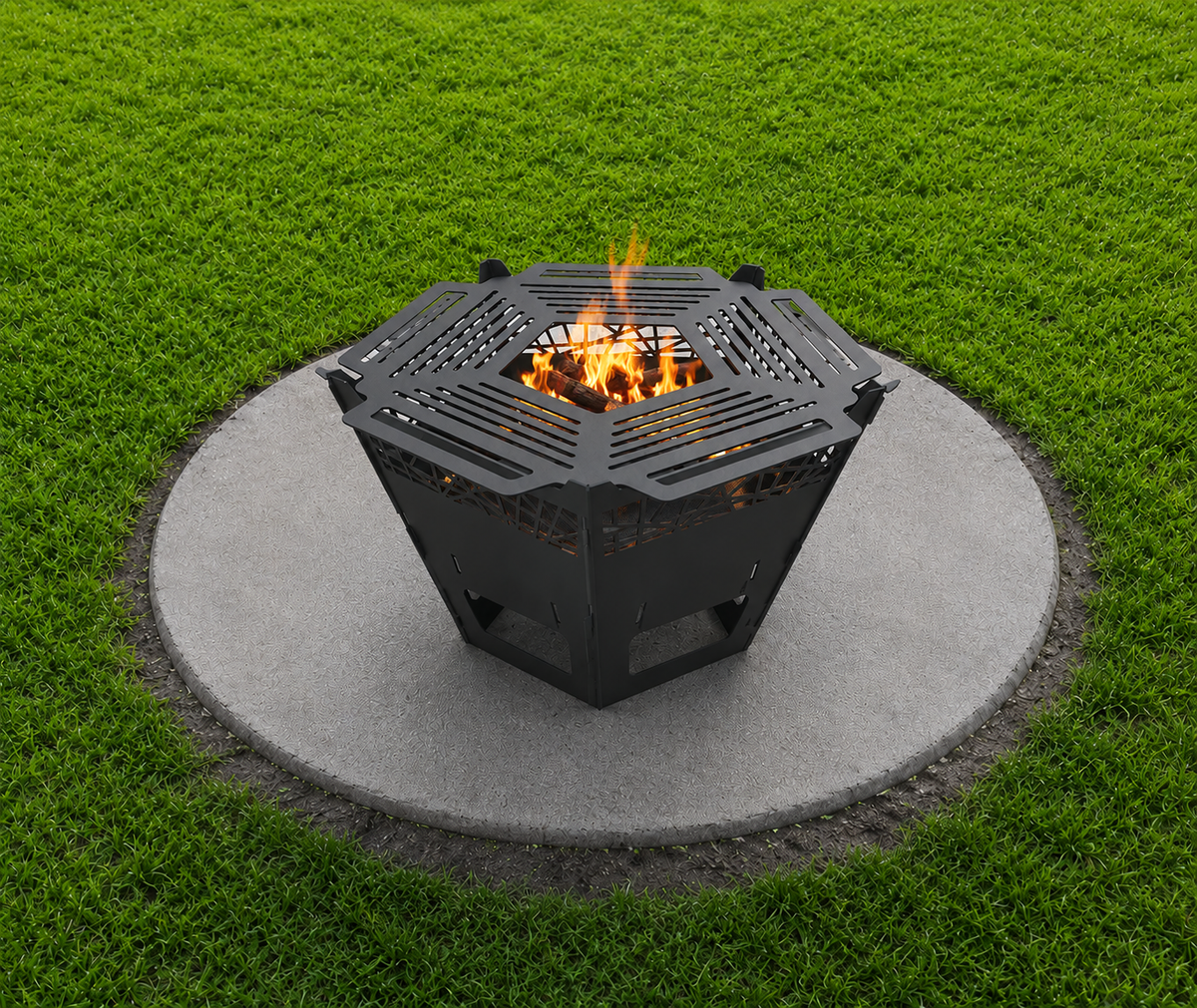 Pentagon Fire Pit & Grill